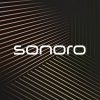 Sonoro logo, im Hintergrund das Muster des Meisterstücks