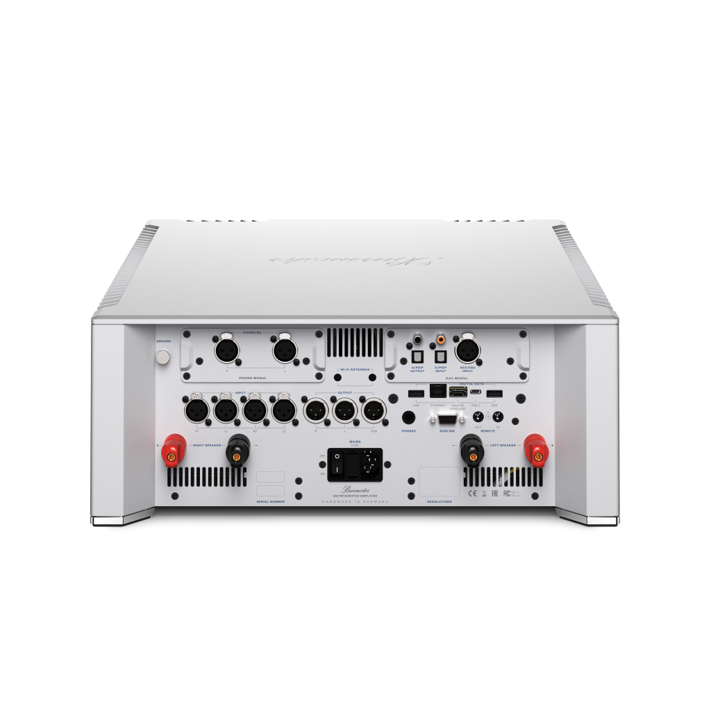 Rückansicht eines Burmester 232 in silber